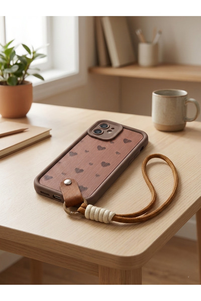 OSG iPhone 16 Uyumlu Leopar Desenli Bileklikli Premium Kamera Korumalı Telefo...