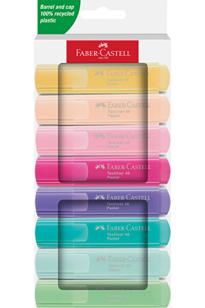 Faber Castell Комплект маркери за текст 8 пастелни цвята 1546, картонена кути...