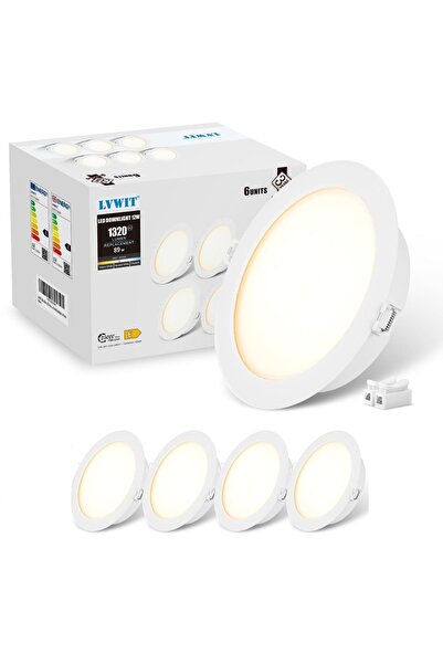 Dotail Set of 4 LVWIT recessed LED spotlights, 12W, 1320 lm, 4000K, CRI 80+, ...