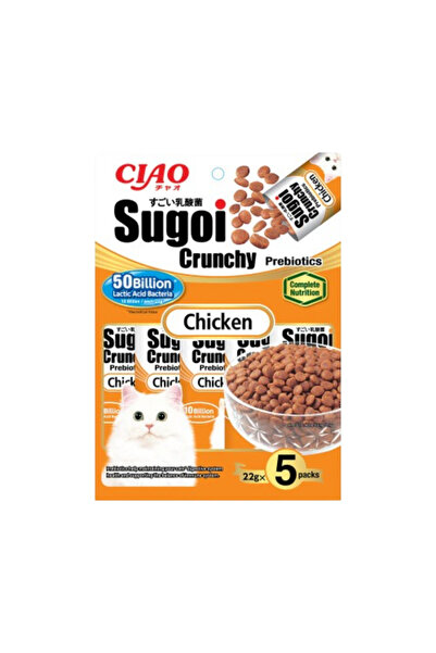 INABA CIAO تشاو سوجوي بنكهة الدجاج المقرمش + بريبيوتيك ٥ × ٢٢ غرام