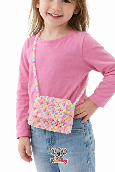 KidHug Μίνι τσάντα ώμου για κορίτσια - Δώρο - Πολύχρωμες χάντρες - 13 εκ. x 9...