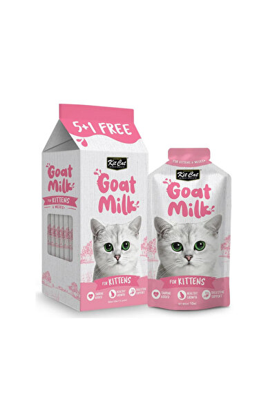 Kit Cat أكياس حليب الماعز للقطط الصغيرة (5+1 × 50 مل) عبوة من 8 أكياس