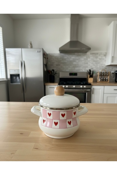 EmayeBurada Emaye Mini Tencere Yumurta Haşlama Mama Ve Sos Tenceresi 12cm 900ml