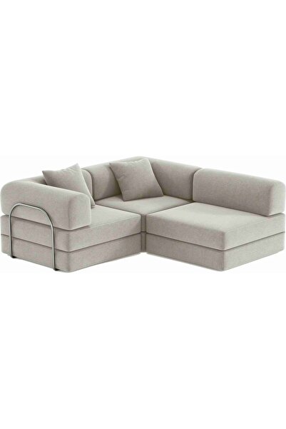 Mat NERA SERİSİ FİTİLLİ KADİFE KÖŞE KOLTUK, İKİ BÜYÜK YER YATAĞI, CIRTBANT BA...