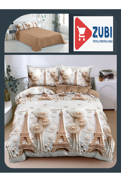 OEM 3D Satin Cotton Bedding, 4 Pieces, Double Bed, bed sheet 240x250 cm