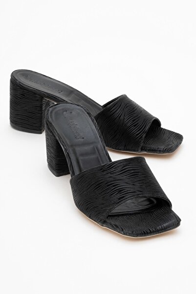 CCWAY AYAKKABI Дамски пантофки с ток BLACK WATER SOLE