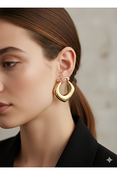 iz accessories 16 Women's Gold Color Square Earrings - Modern Accessory for C...