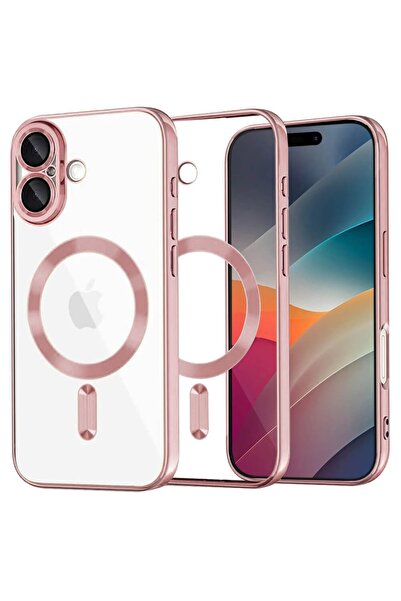 Techsuit iPhone 17 case Magsafe Luxury Crystal transparent / pink