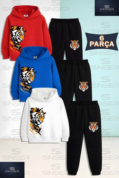 SS SİNSER Set de trening unisex pentru copii, cu hanorac și pantaloni, cu imp...