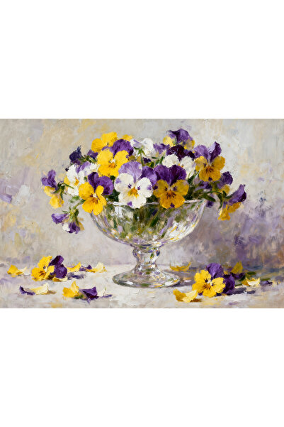 VeliumCraft Tablou Canvas Dansul panselutelor 3, 60 x 40 cm, natura, peisaj, ...