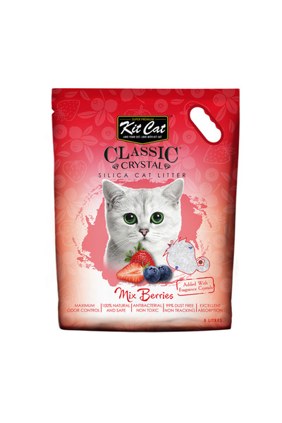 Kit Cat مزيج رمل كلاسيك كريستال سيليكا بنكهة التوت 5 لتر