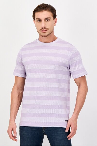 BENCH Men Crew Neck Short Sleeve Stripe T-Shirts, Multicolor