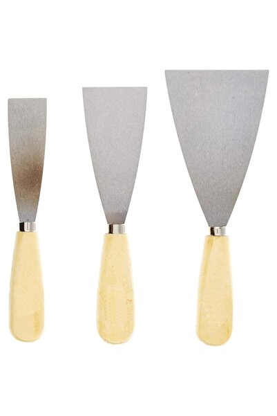 OEM Set de 3 spatule din lemn cu lamă din oțel inoxidabil