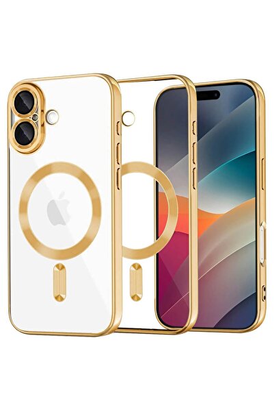 Techsuit iPhone 17 Magsafe Luxury Crystal Case transparent / gold