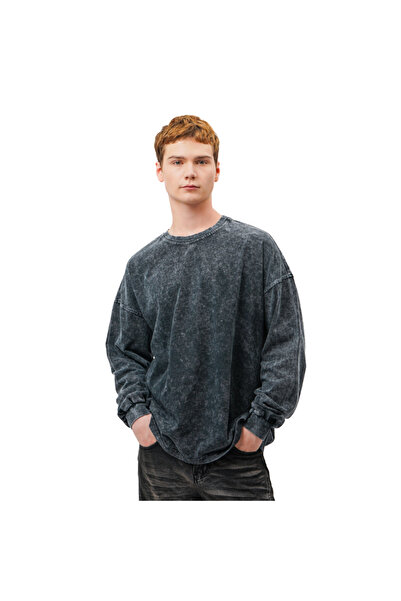 Mod Kids Longsleeve Męski Bawełniany 100% Luźny Krój Vintage Wash Rozmiar 46