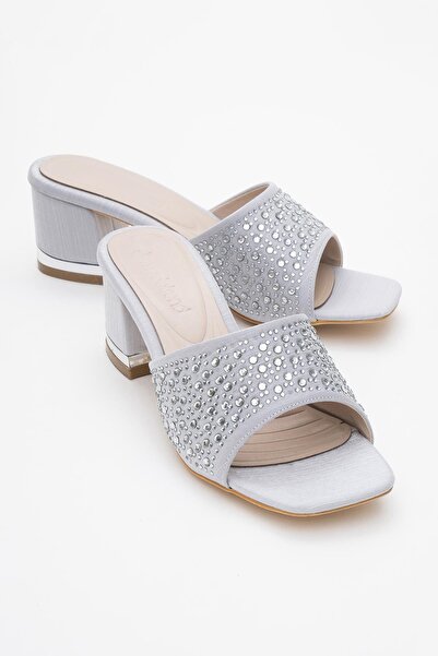 CCWAY AYAKKABI Обувки с ток за жени Stoned SILVER SATIN