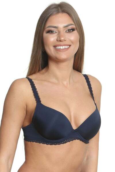 Piera Navy blue ELLY soft cup bra with low neckline R1644