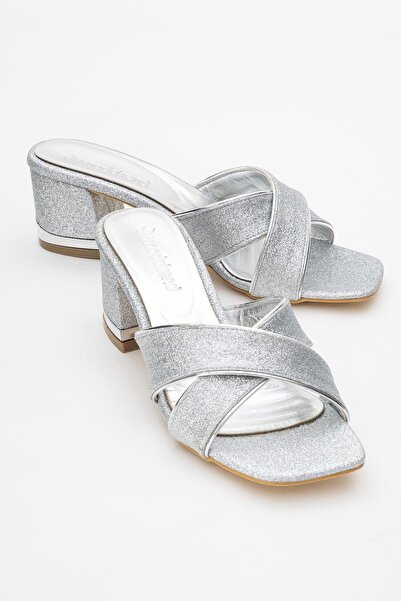 CCWAY AYAKKABI Γυναικείες παντόφλες με τακούνι και χιαστί λουράκια ΑΣΗΜΙ ΑΜΜΟ...