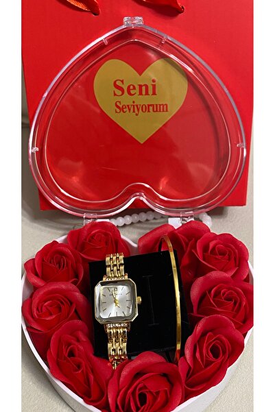 T-GOER 14 Şubat’a Özel Sevgililer Günü Kalpli Güllü Kutulu Hediye Seti