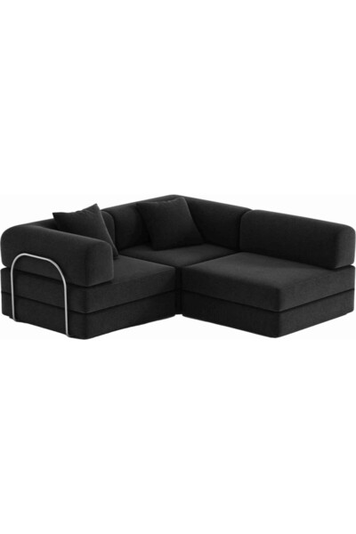 Mat NERA SERİSİ FİTİLLİ KADİFE KÖŞE KOLTUK, İKİ BÜYÜK YER YATAĞI, CIRTBANT BA...