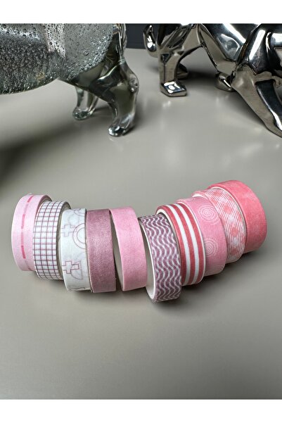 Padme studio 10’lu Desenli Washi Tape / Dekoratif Kağıt Bant / 1cmx2m / Oldroses