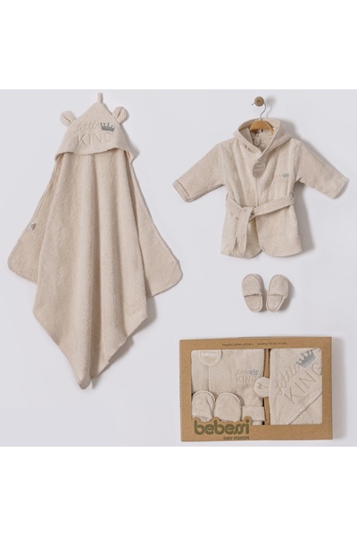 Bebessi طقم رداء حمام للأطفال الذكور من كينج بورنوز