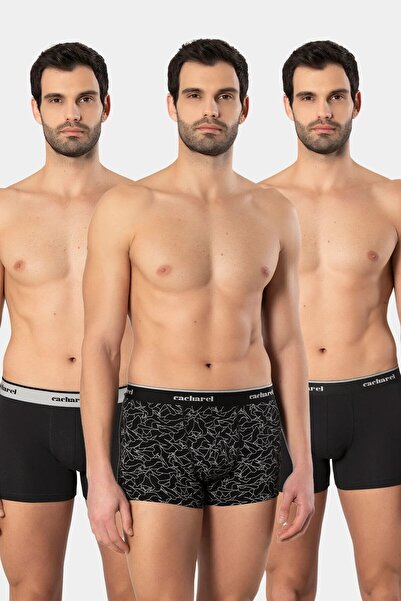 Cacharel 3 Pieces 95% Cotton 5% Lycra Patterned Men's Boxers