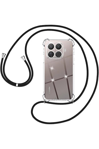 m.tk moveteck Mi 15T Pro Kılıf ipli Boyun Askılı Şeffaf Silikon Boyun ve Omuz...