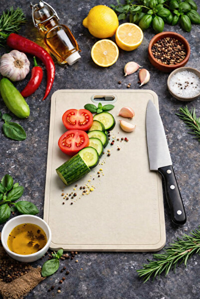 Open Home Concept Cream Rectangular I Non-Slip, Stain-Resistant Cutting Board...