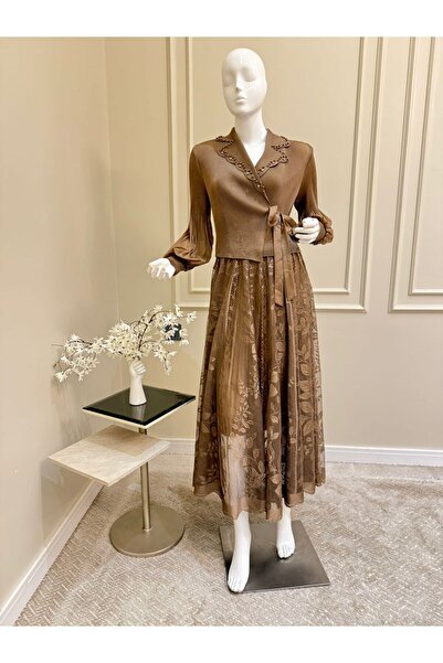 MYROSE SA Brown lace dress