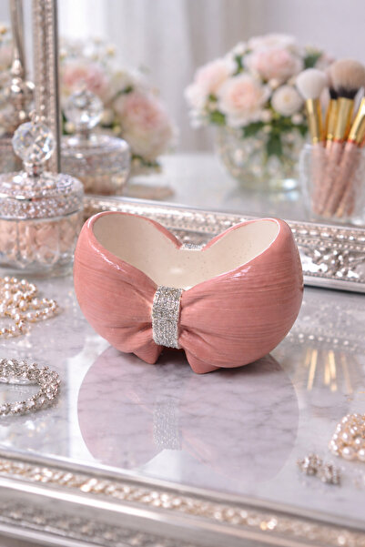 Sabletscrafts Decorative Makeup and Jewelry Organizer with Bow and Glitter De...