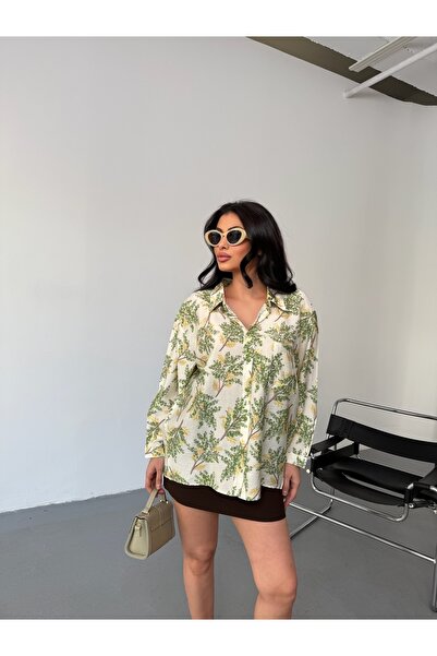 LB Laluna Butik Women's Patterned Flowy Shirt