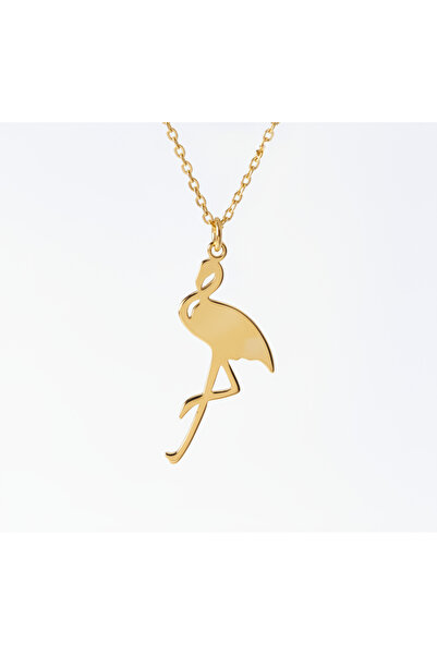 NorthAegean 925 Ayar Gümüş Minimal Flamingo Figürlü Gold Kolye – Zarif, Femin...