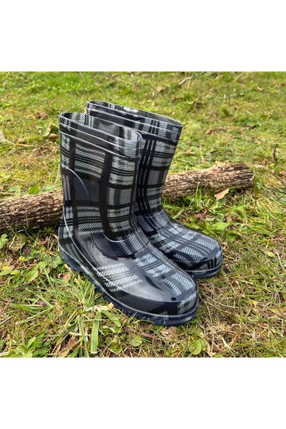 Botland Women's Colorful Patterned Waterproof Non-Slip Sole Plastic Boots