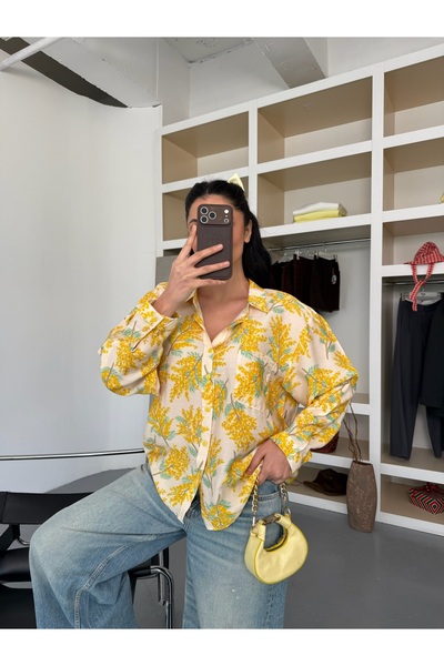 LB Laluna Butik Women's Patterned Flowy Shirt