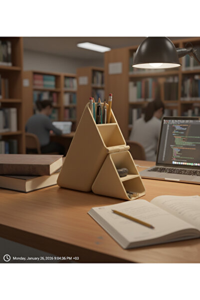 Rami Katlanabilir Kapaklı Masaüstü Organizer – Kalemlik + Gizli Bölmeli Kutu ...