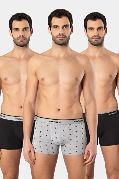 Cacharel 3 Pieces 95% Cotton 5% Lycra Patterned Men's Boxers