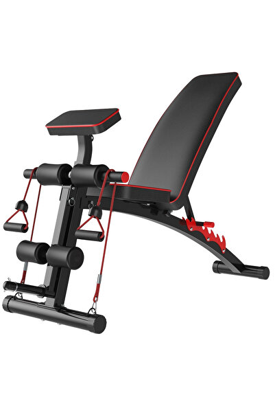 Fitness World foldable, multi-position adjustable exercise bench with armrest...