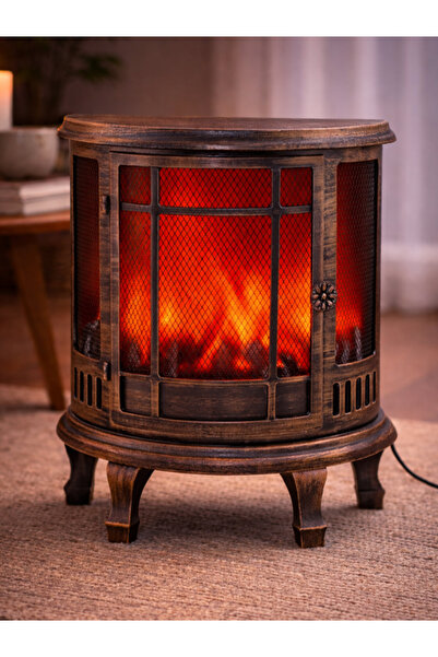 moryconcept Şömine LED’li Lamba Fişli ve Pilli 30x24 cm Dekoratif Masa Üstü L...