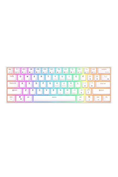 Dotail Royal Kludge RK61 mechanical keyboard, RGB, red switch, 1450 mAh, white