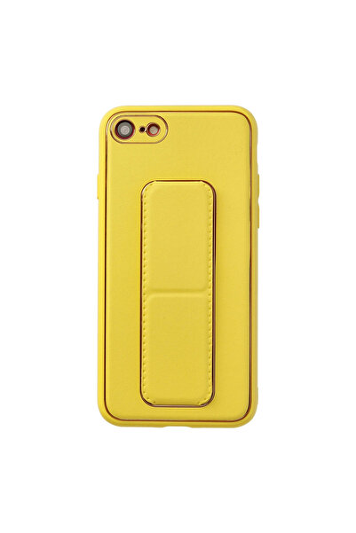 eco port Iphone 7 case coco leather stand cover - yellow