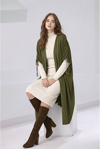 MAMAYAGA Midi Length Bat Sleeve Shoulder-Tie Knitwear Suitable for Women's Hi...