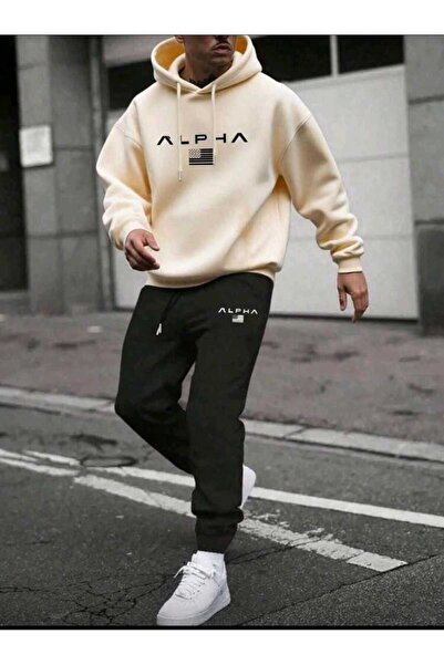 DİVİN Unisix Printed I Oversized Sweatahırt -Eşofman Altı 2Li Takım