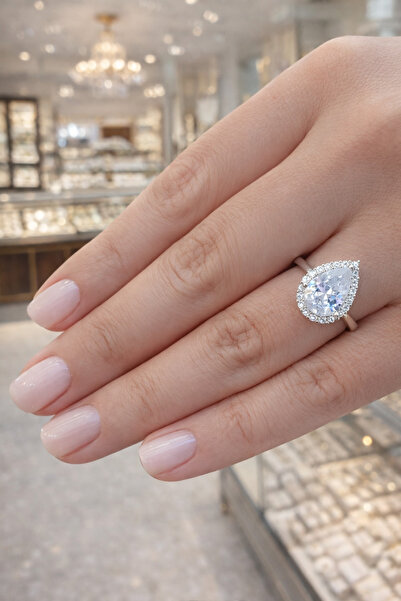 TR Kararmaz çelik oval taşlı yüzük