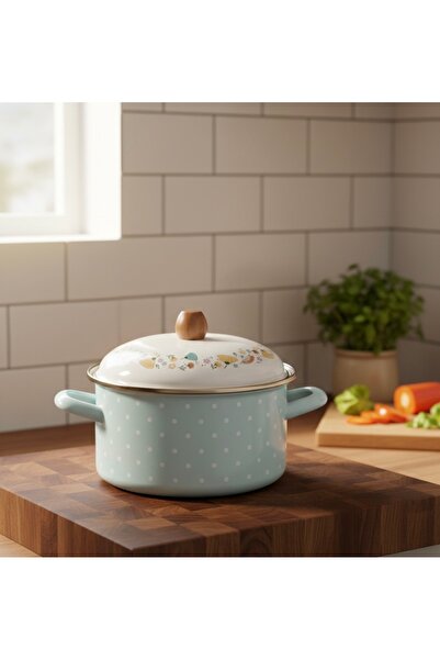 EmayeBurada Emaye 3 litre Emaye Tencere Yoğurt Bakraç Saklama Tenceresi