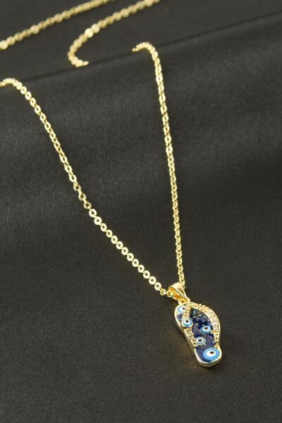 nolva Slipper-Shaped Evil Eye Zircon Stone Necklace