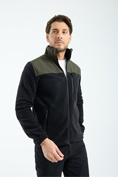 Store Men's Smoked Full Zip Antipilling Non-Pilling Softshell Paneled Fleece ...