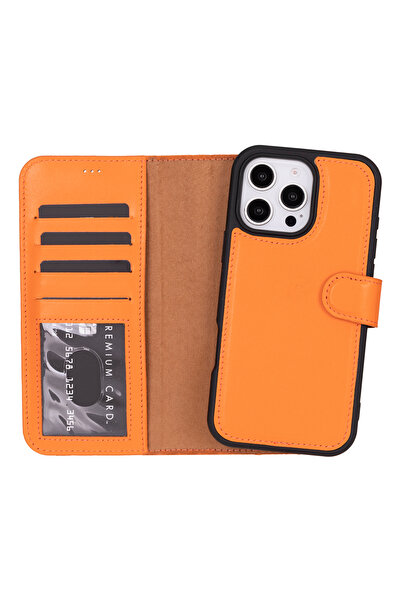 buğrahayalin iPhone 16 Pro Max Compatible Genuine Leather Handmade Wallet Cas...