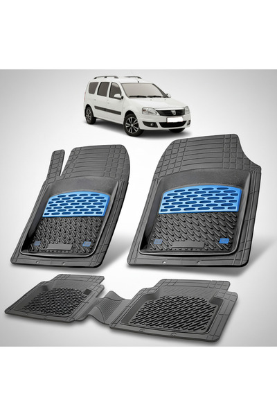 TEAMCAR Covorașe tip tavă compatibile cu Dacia Logan MCV 2008-2012, albastre