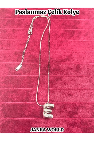 JANRA WORLD Balon Harfli Paslanmaz Çelik Kadın Kolye Harfli Kolye Sevgililer ...